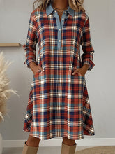 Vintage Plaid Patchwork Art Robe des femmes